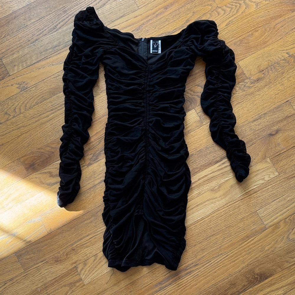 Windsor Elegant Black Ruched Dress, size small